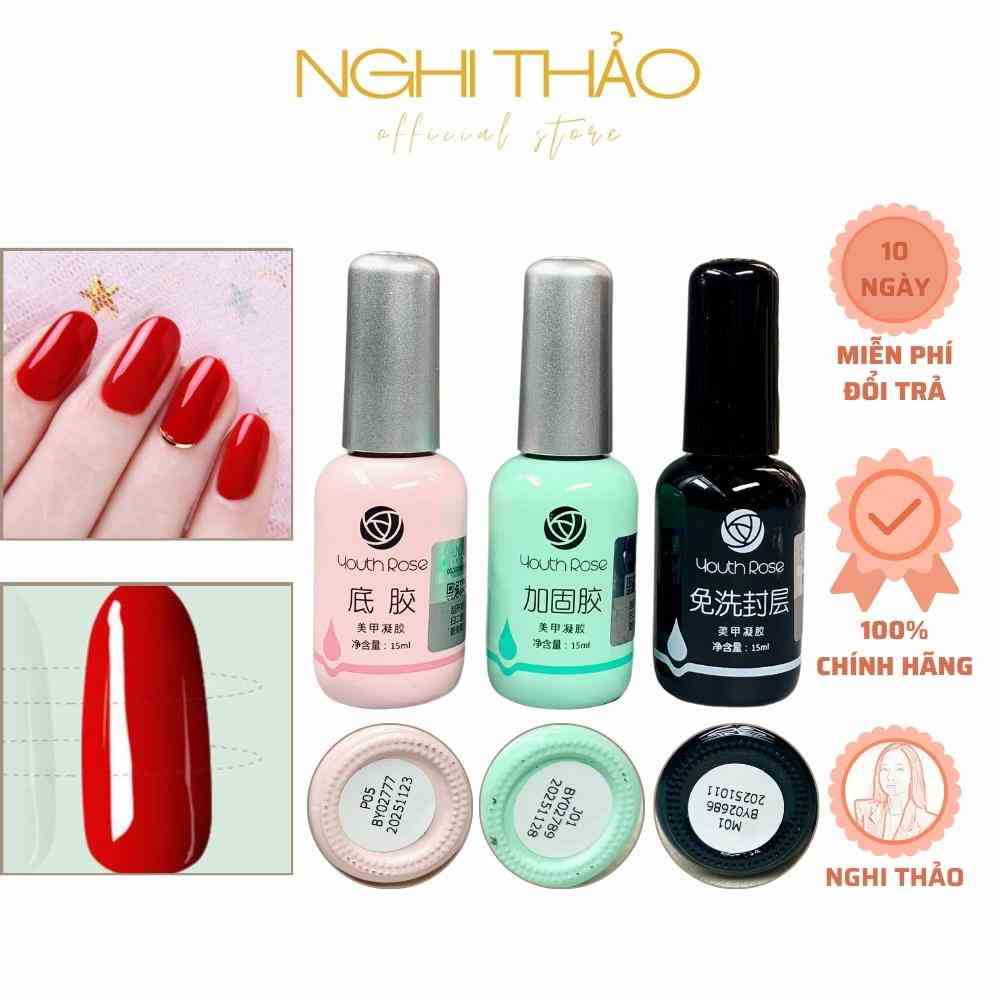 Base top hoa hồng, sơn liên kết móng NGHI THẢO 15ml