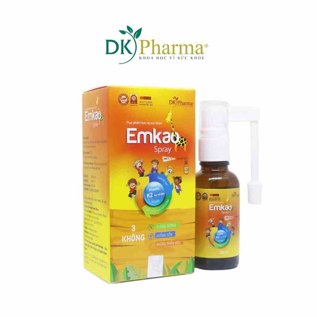 [Mã BMLTB35 giảm đến 35K đơn 99K] Vitamin D3+K2 DK Pharma Emkao Spray dạng xịt 25ml (TPBVSK)