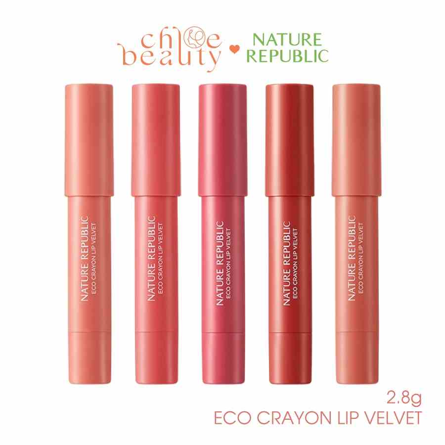 [Mã BMLTB35 giảm đến 35K đơn 99K] Son sáp mềm mướt như nhung NATURE REPUBLIC Eco Crayon Lip Velvet 2.8g