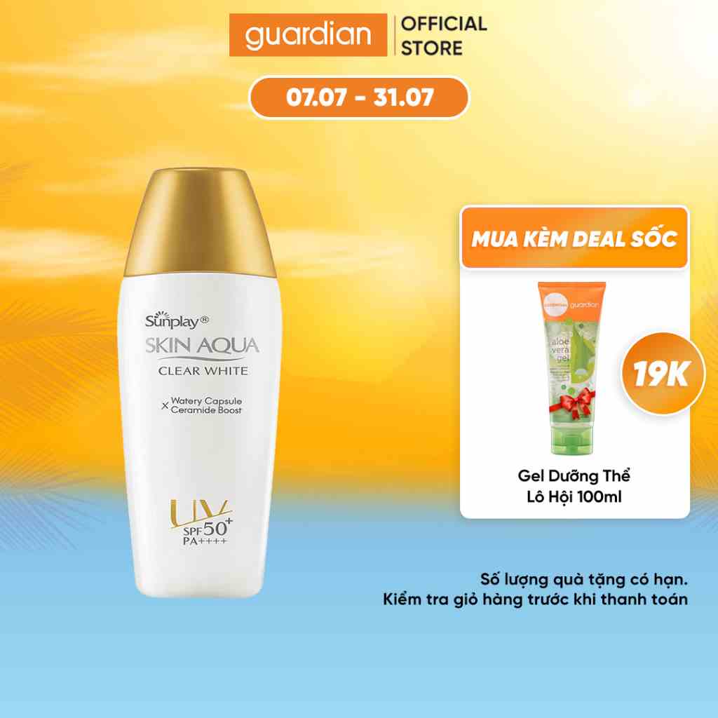 Sữa Chống Nắng Dưỡng Da Trắng Mịn Sunplay Skin Aqua Clear White SPF50+ PA++++  55Gr