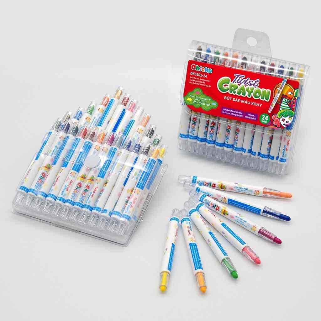 [Mã BMLTB35 giảm đến 35K đơn 99K] Bút sáp màu xoay Twist crayon DUKA 24 màu - Túi nhựa PVC