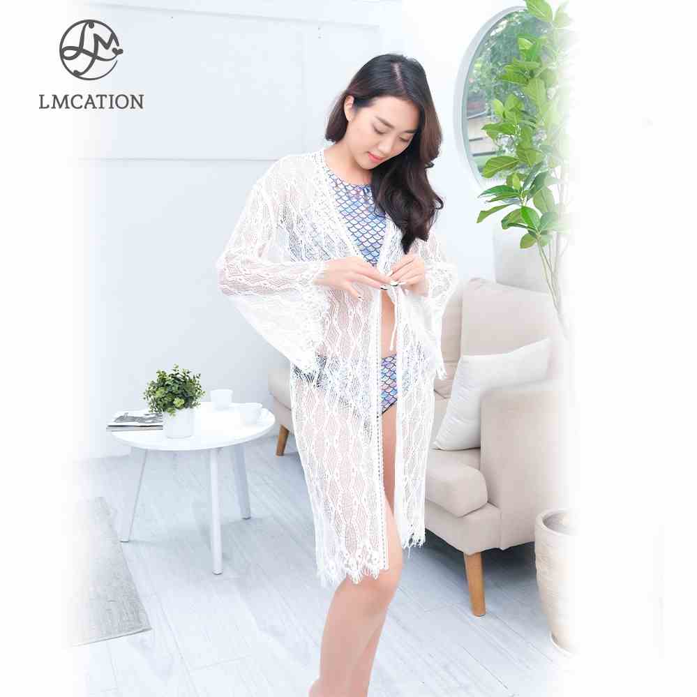 [Mã BMLTB35 giảm đến 35K đơn 99K] Áo Kimono Ren LMcation Lily - Trắng