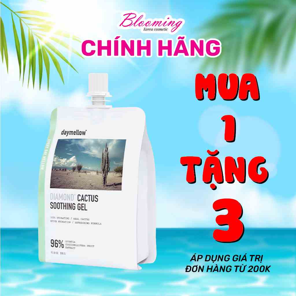 Gel Dưỡng Ẩm Chiết Xuất Xương Rồng Và Tinh Thể Diamond Daymellow Diamond Catus Soothing Gel 300g