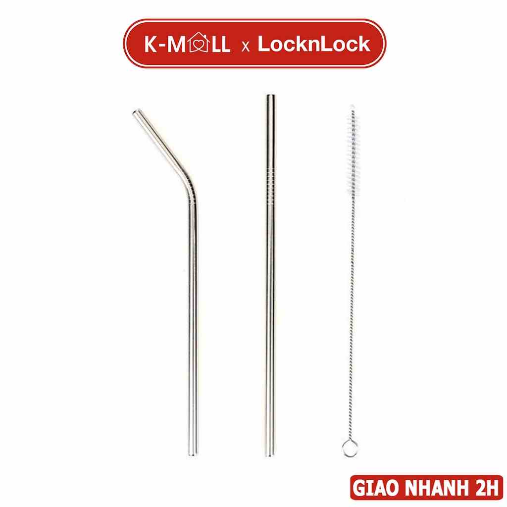 Ống hút inox LocknLock thép không gỉ, cong, thẳng, cọ rửa - K-MALL