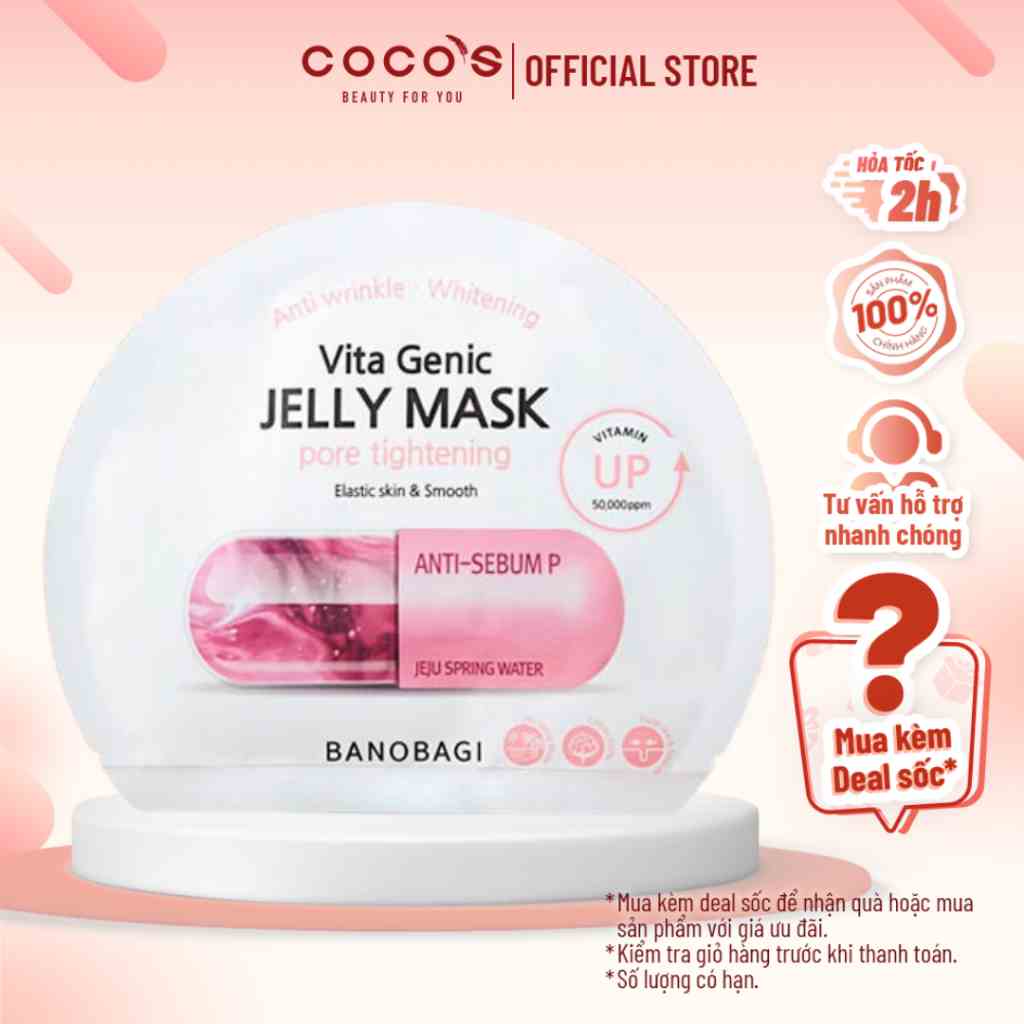 Mặt Nạ Dưỡng Da Banobagi Vita Jelly Mask Pore Tightening 30ml - [BANOBAGI HỒNG]