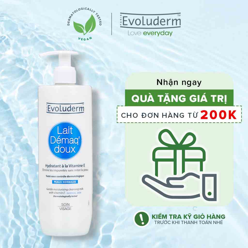 Sữa rửa mặt Evoluderm bổ sung Vitamin E giúp dưỡng ẩm và làm tươi trẻ làn da 500ml