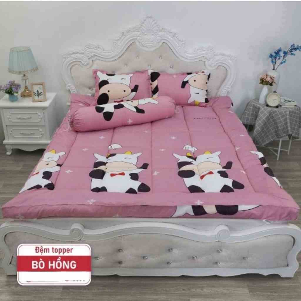 Nệm Topper HIN BEDDING,Tấm Topper Làm Mềm Đệm Cotton Hàn Quốc Mới Hàng Dày 5-6cm Đủ Kích Thước