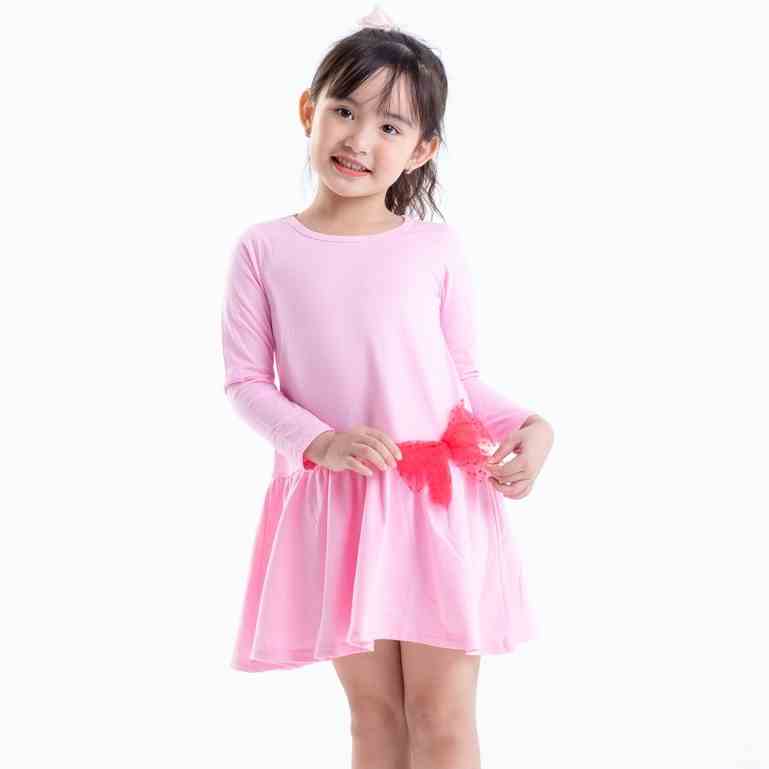 Váy bé gái dài tay chất thun cotton in hình mèo con dễ thương thời trang thiết kế cao cấpBeddep Kids Clothes GV32