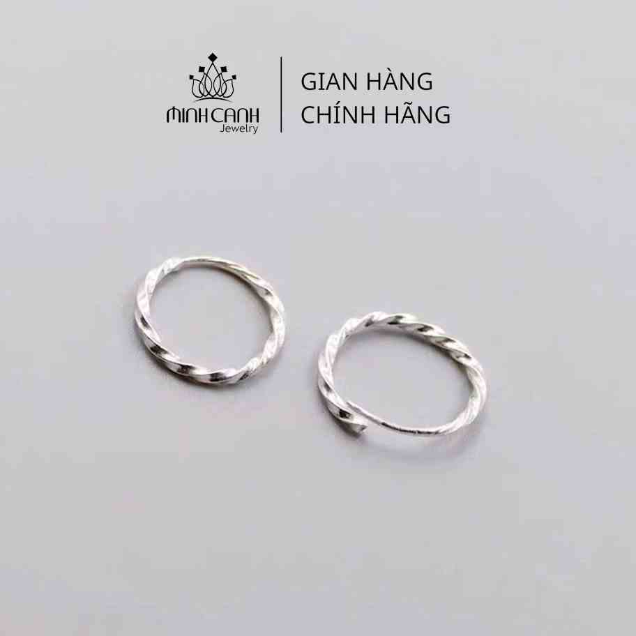 Khuyên Tai Bạc Tròn Xoắn Chốt Cài - Minh Canh Jewelry