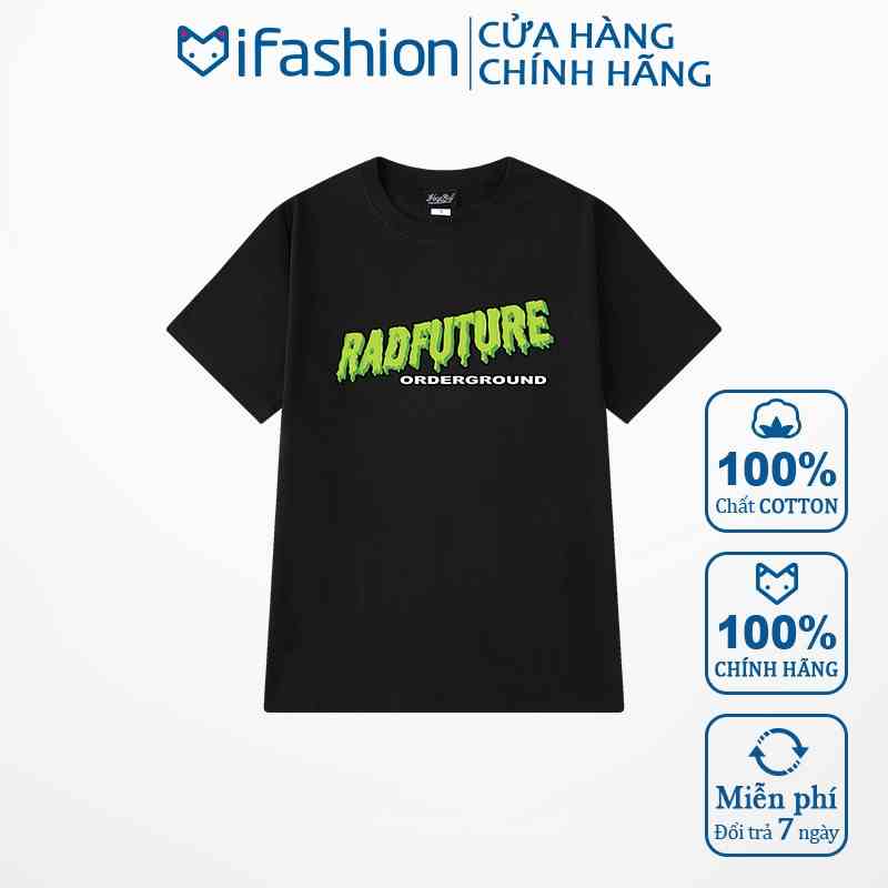 Áo thun tay lỡ iFashion 100% cotton dáng unisex form rộng in chữ radfuture N003