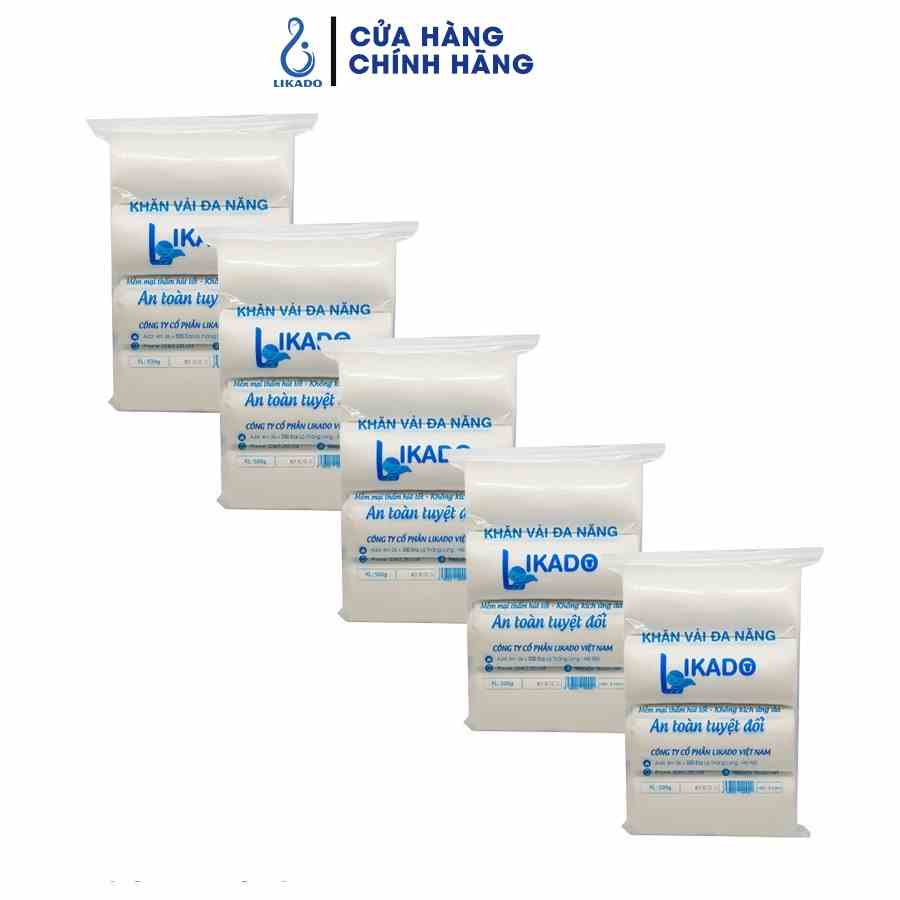 Khăn khô đa năng likado cho bé cuộn to 500g kích thước 18x20cm- 5 cuộn tặng 1