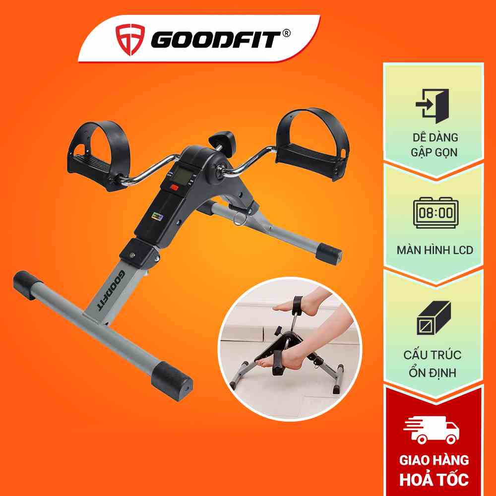 Xe đạp thể thao gấp gọn mini GoodFit tùy chỉnh độ nặng, tập luyện thể dục tại nhà GF002MB