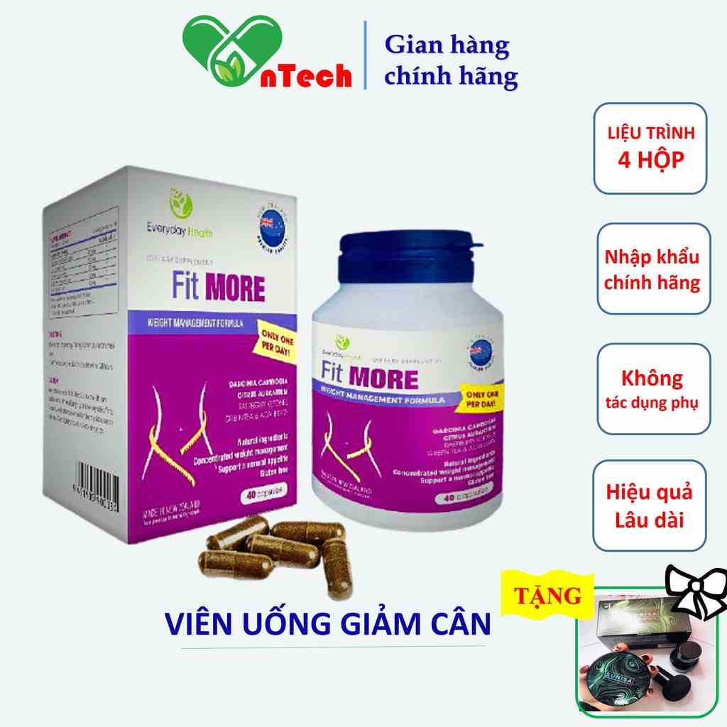 Giảm cân nhanh Everyday Health Fit MORE giảm cân an toàn sản phẩm nhập khẩu New Zealand liệu trình combo 4 hộp