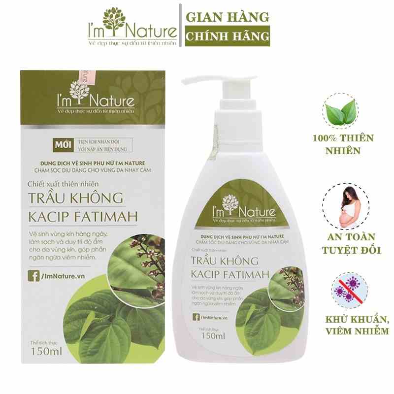 Dung Dịch Vệ Sinh Phụ Nữ IM NATURE Gel Trầu Không 150ml Làm Hồng Giảm Nấm Ngứa Phụ Khoa An Toàn Bà Bầu Và Sau Sinh