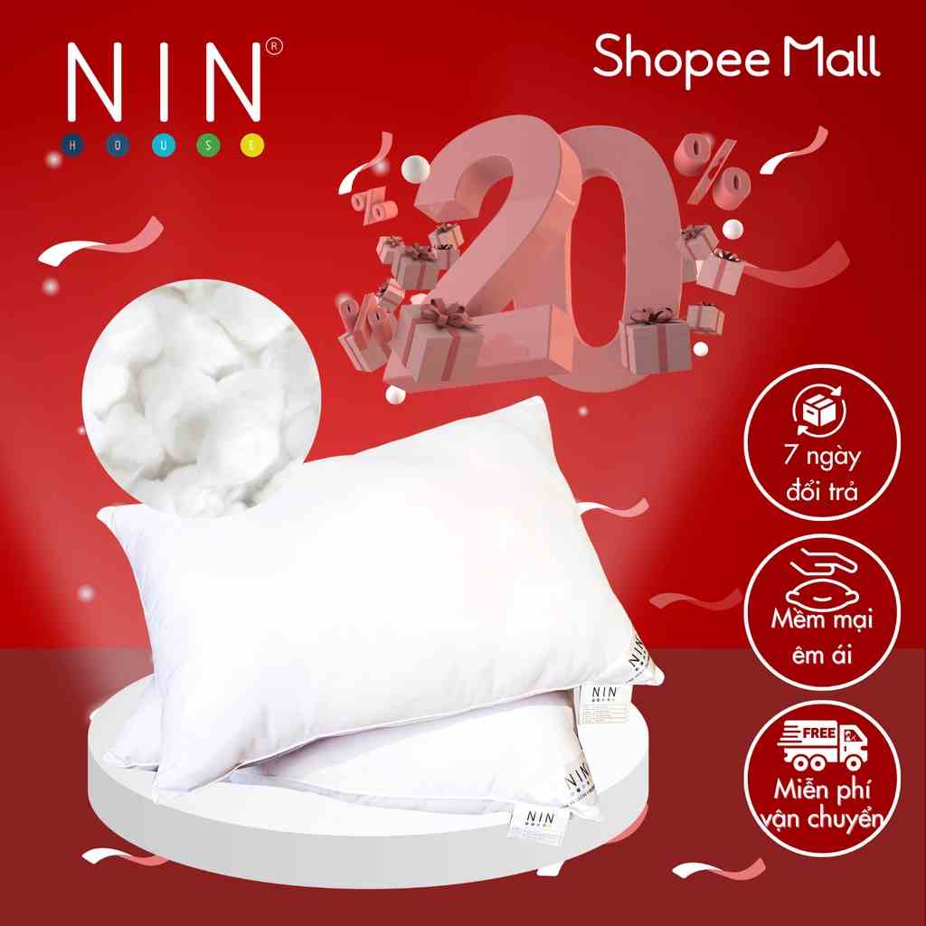 Ruột gối nằm NIN House thích hợp cho người nằm thấp - Soft feel (1 cái)