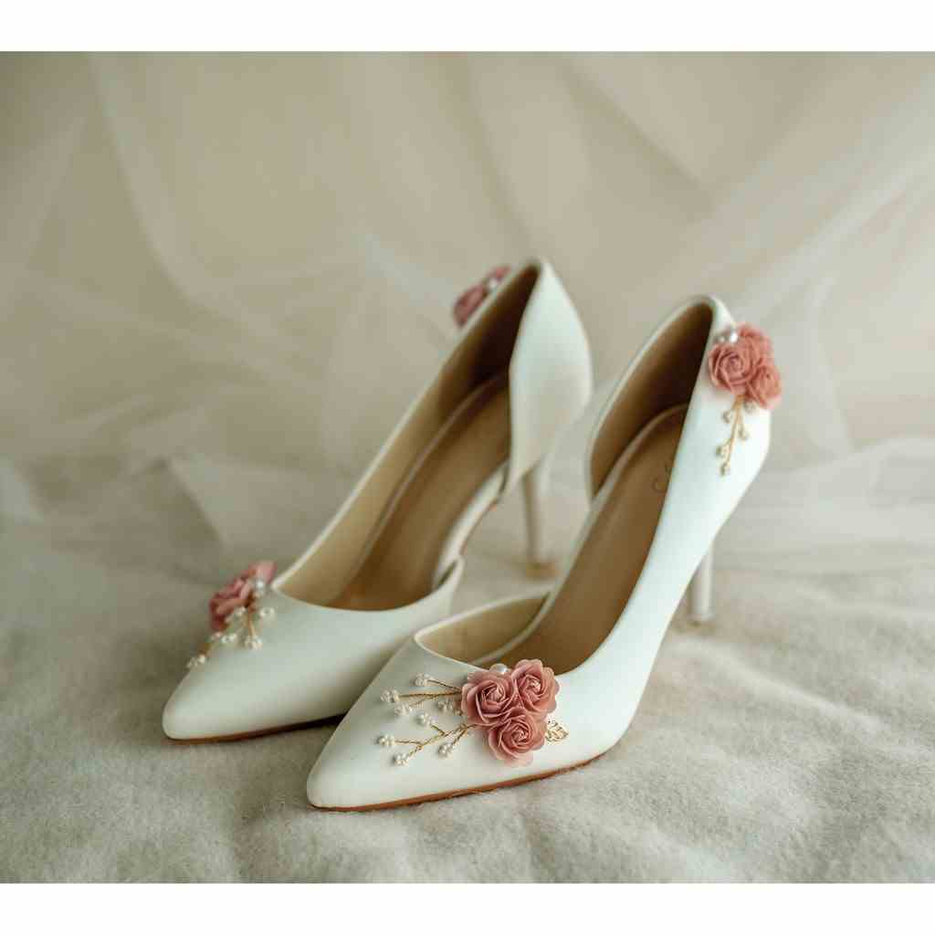 [Mã BMLTB35 giảm đến 35K đơn 99K] GIÀY CƯỚI - GIÀY CÔ DÂU BEJO H51 THUYỀN HOA HỒNG - WEDDING SHOES