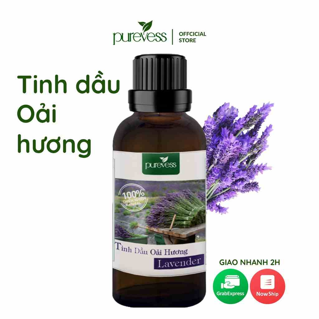 Tinh dầu Oải Hương giúp giảm stress trấn tĩnh tinh thần giúp ngủ ngon PUREVESS 50ml