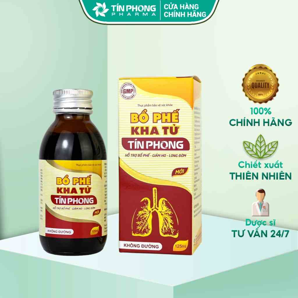 [Thực Phẩm Bảo Vệ Sức Khỏe] Bổ Phế Kha Tử Tín Phong Giúp Giảm Ho, Long Đờm, Ngứa Rát Họng, Hết Khản Tiếng Lọ125ml TTP015