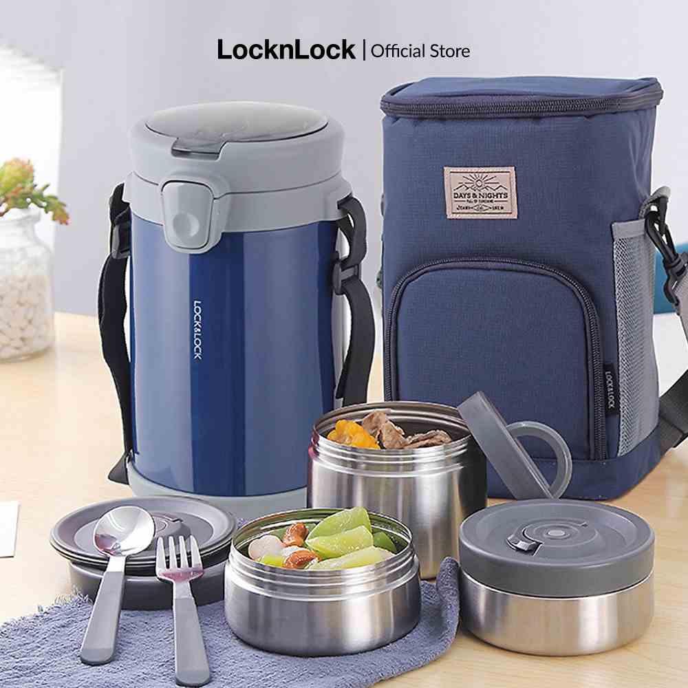 [Mã LIFEMC07CBAU giảm 50k đơn 350k] Bộ hộp cơm giữ nhiệt Lock&Lock Easy Carry 2.0L LHC8039