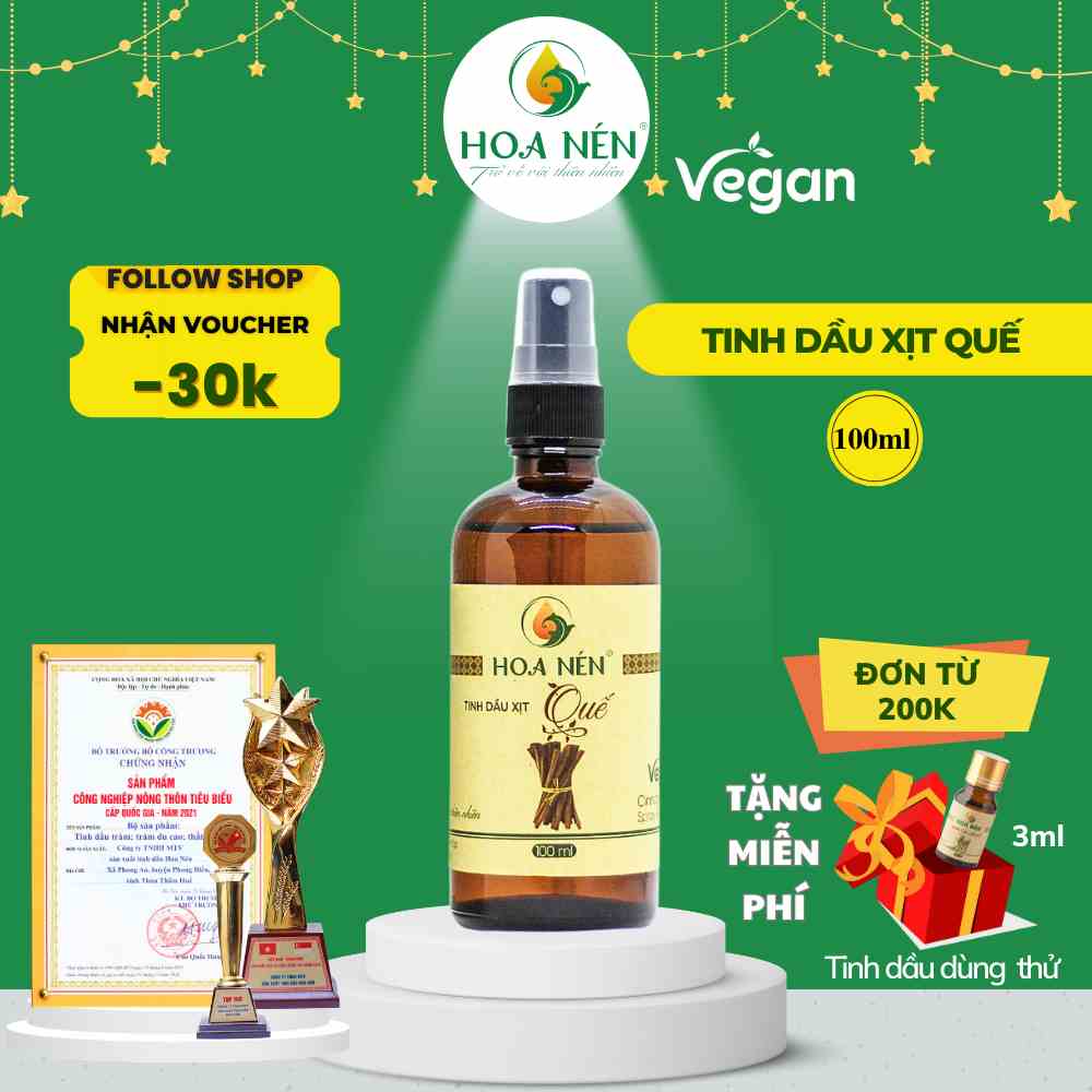 [Mã BMLTA35 giảm đến 35K đơn 99K] Chai xịt Quế 100ml - Hoa Nén - Hương nồng ấm, khử mùi, ẩm mốc, đuổi muỗi, côn trùng