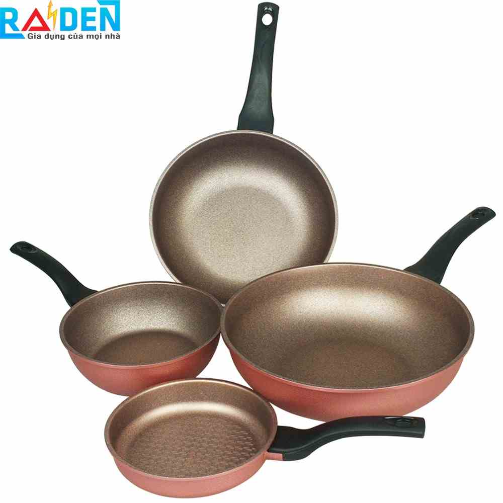 Chảo đúc vân đá 7 lớp chống dính Greencook GCP05-18 / 18cm, GCP05-20IH / 20cm, GCP05-26IH / 26cm, GCP05-30IH / 30cm