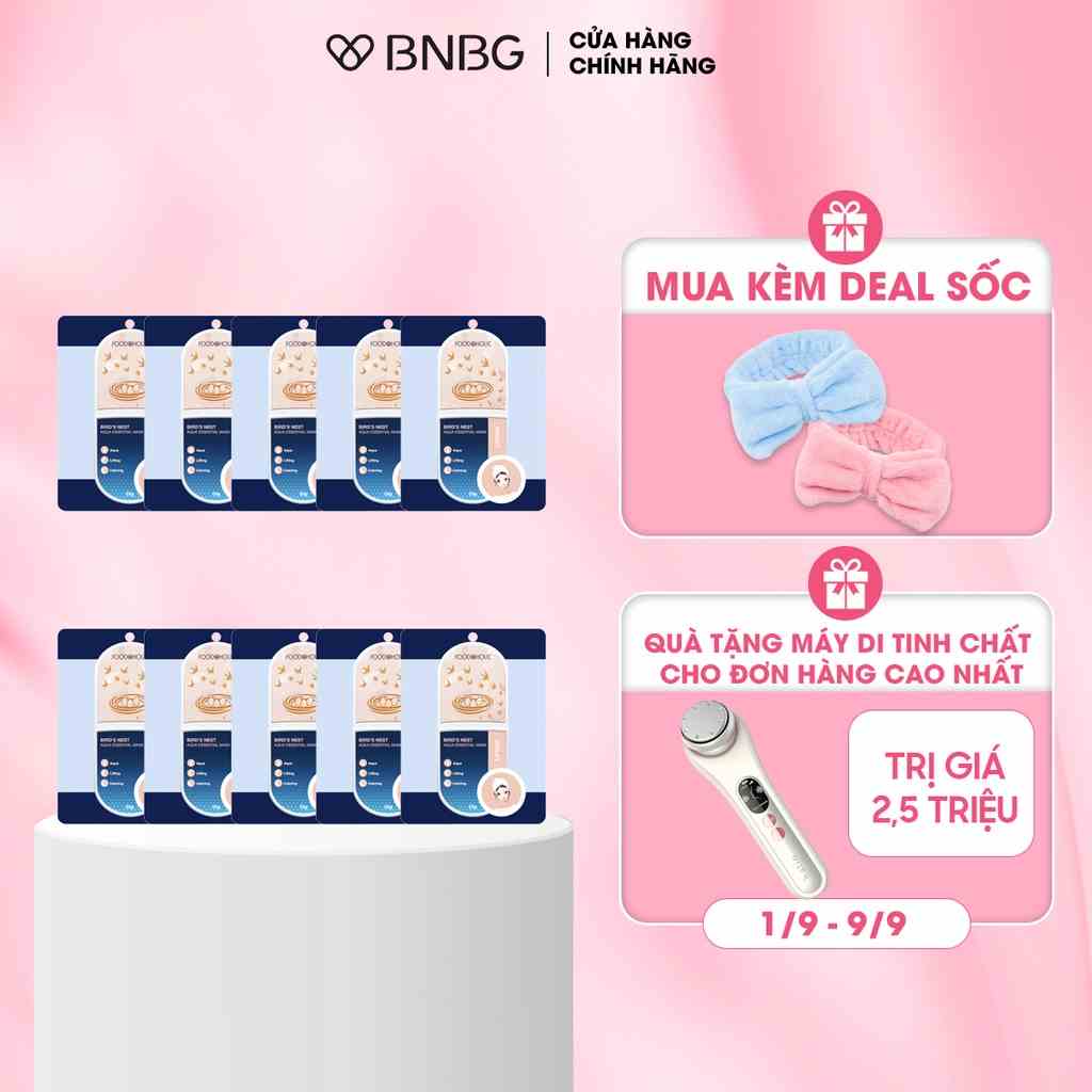 Combo 10 Mặt nạ dưỡng chất tổ yến dưỡng da toàn diện Foodaholic Bird’s Nest Aqua Essential Mask 23g x10