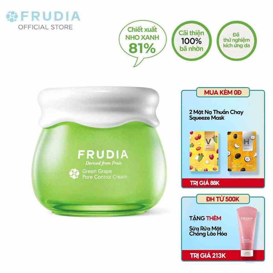 [Tặng 88k]Kem Dưỡng Ẩm Se Khít Lỗ Chân Lông Chiết Xuất Nho Xanh Frudia Green Grape Pore Control Cream 55g