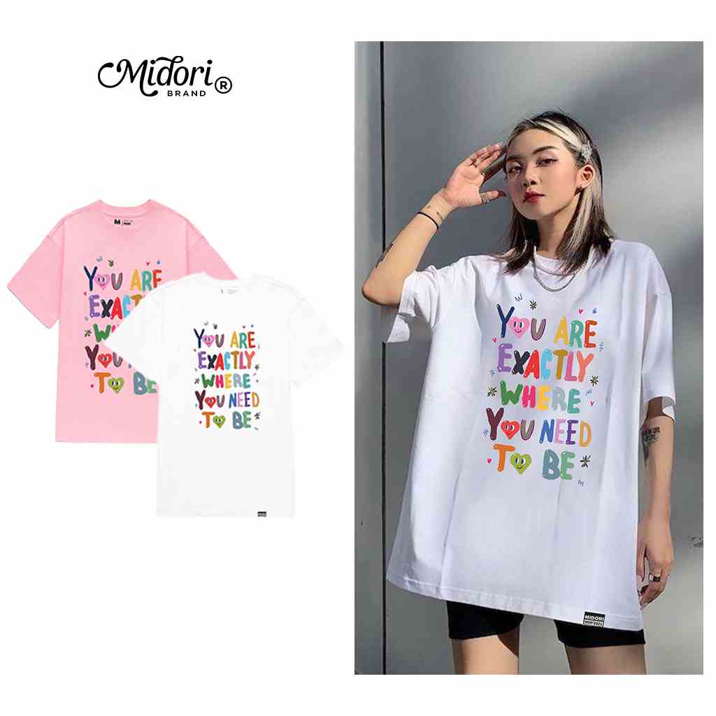 Áo thun unisex form rộng tay lỡ Phông nam nữ LETTER 2  Local Brand Chính Hãng Mi Midori