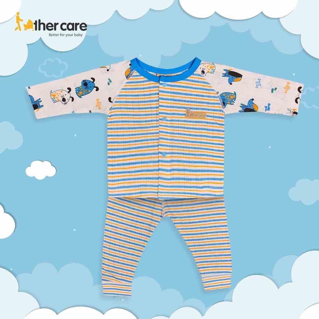 Bộ Quần Áo Trẻ em DT FatherCare Cài Giữa- Họa Tiết Kẻ Cún FC568