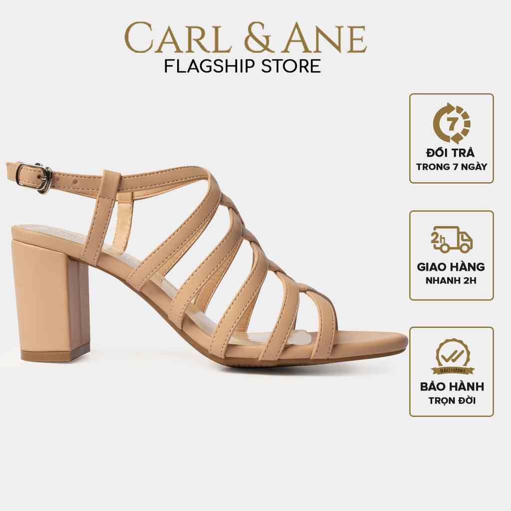 [Mã BMLTA35 giảm đến 35K đơn 99K] Carl & Ane - Sandal cao gót nữ kiểu dáng chiến binh thời trang màu kem _ CS001