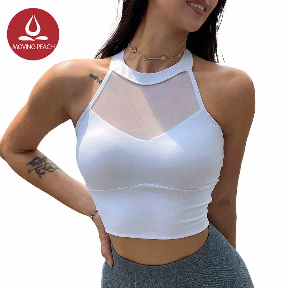 MOVING PEACH Áo Tank top Thể Thao Hai Dây Hở Lưng Gợi Cảm BVA