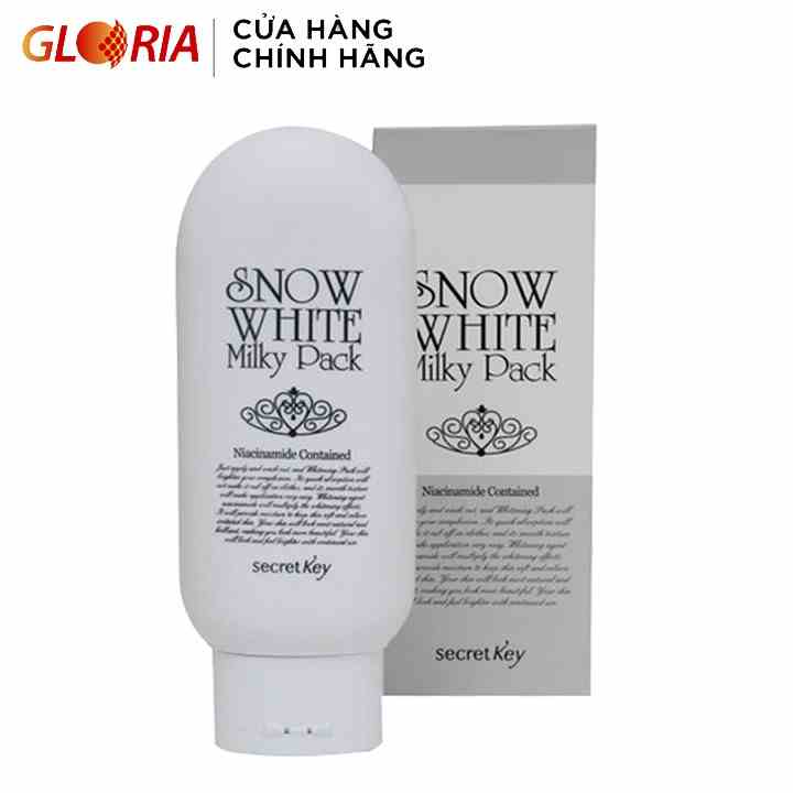 Kem Tắm Trắng Mặt và Toàn Thân Secret Key Snow White Milky Pack 200g