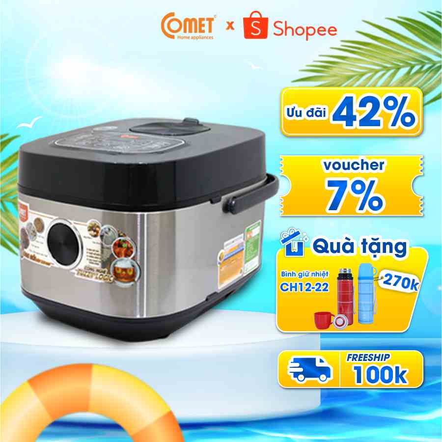 [Mã ELCMVIP1 giảm 10% đơn 699K] Nồi cơm điện tử 1,8L COMET - CM8088