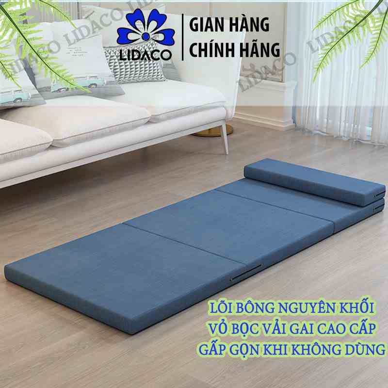 Đệm gấp văn phòng đa năng lidaco bông nguyên khối kích thước 60x200cm