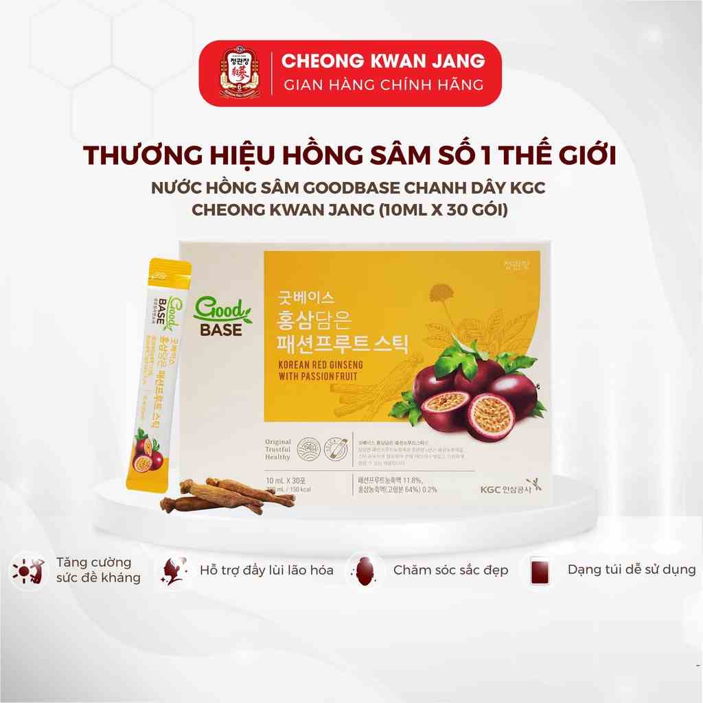 Nước Sâm Hàn Quốc Goodbase Tinh Chất Chanh Dây KGC Cheong Kwan Jang (10ml x 30 gói)