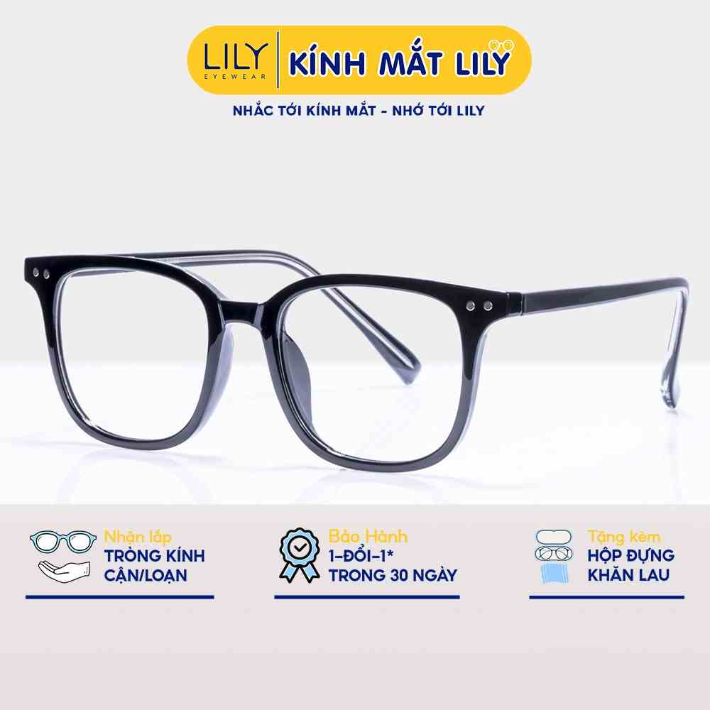 Gọng kính vuông nam nữ LILYEYEWEAR chất liệu nhựa cứng cáp phù hợp nhiều khuôn mặt 17133