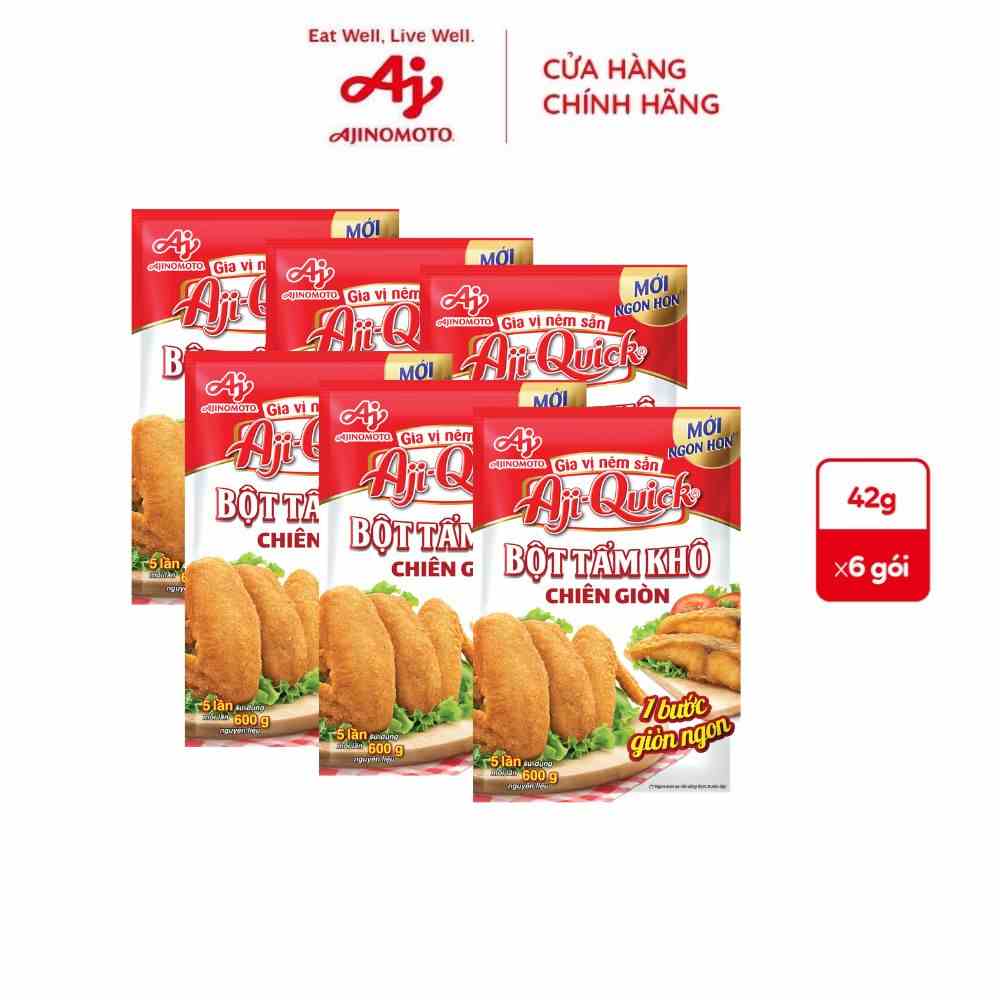 Combo 6 gói Aji-Quick Bột Tẩm Khô Chiên Giòn (42g/gói)