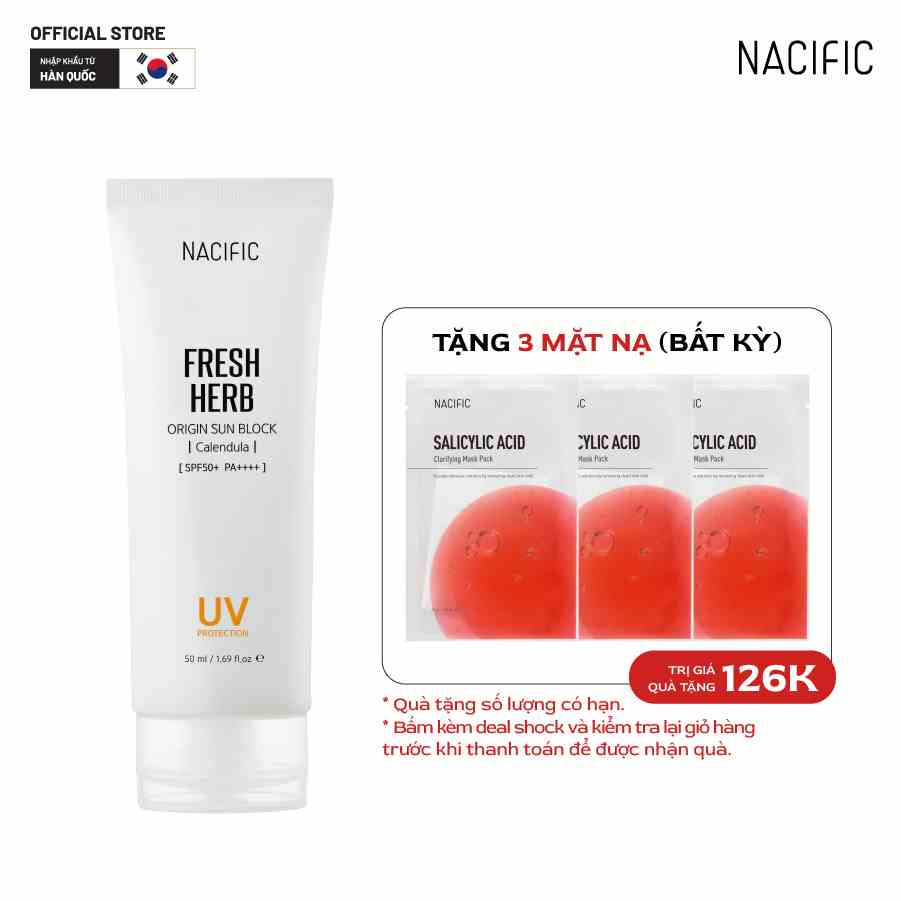 Kem chống nắng Nacific Fresh Herb Origin Sun Block Calendula 50ml