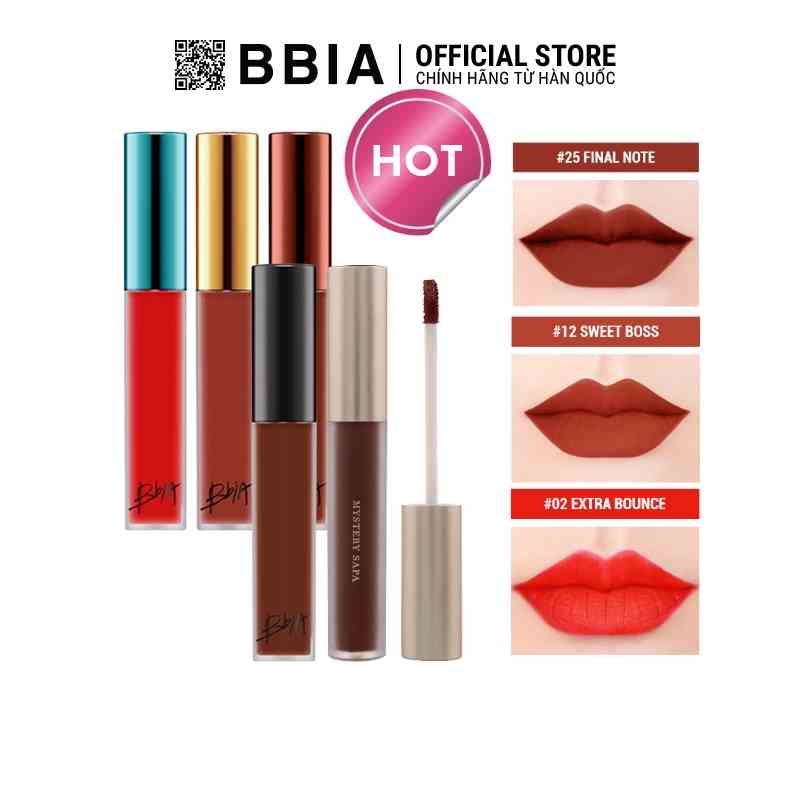 Son Kem Lì Bbia Last Velvet Lip Tint - Màu HOT Nàng Yêu (02, 12, 25, 38, A6) 5g - Bbia Official Store