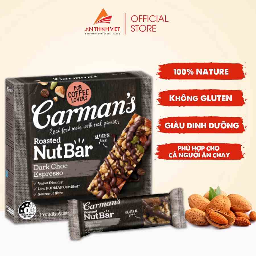 [Mã BMLTB35 giảm đến 35K đơn 99K] Thanh Hạt Carmans Nut Bar Dark Choc Espresso - 160g