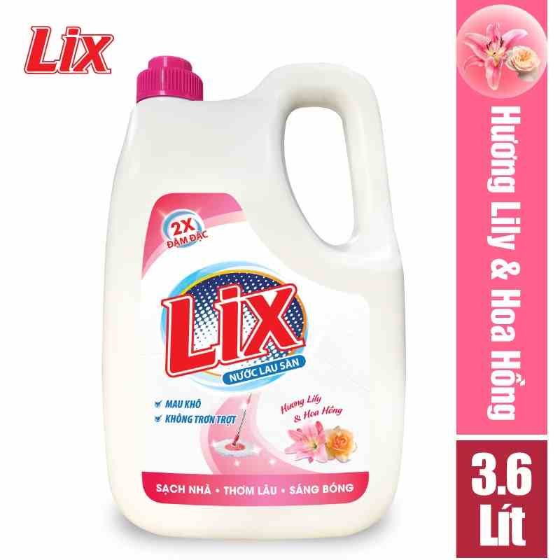 [Mã BMLTA35 giảm đến 35K đơn 99K] Nước lau sàn LIX hương lily và hoa hồng 3.6 lít LL360