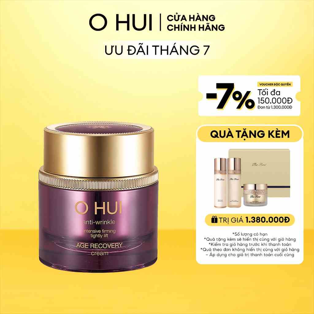 [Mã COSLUX07 giảm 120K đơn 1500K] Kem dưỡng collagen tăng cường đàn hồi da OHUI Age Recovery Cream 50ml