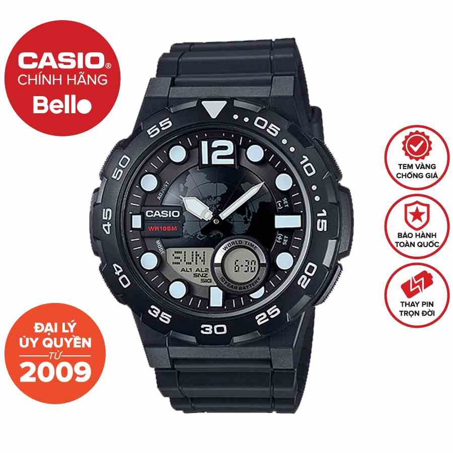 Đồng hồ Casio Nam AEQ-100 chính hãng bảo hành 1 năm Pin trọn đời