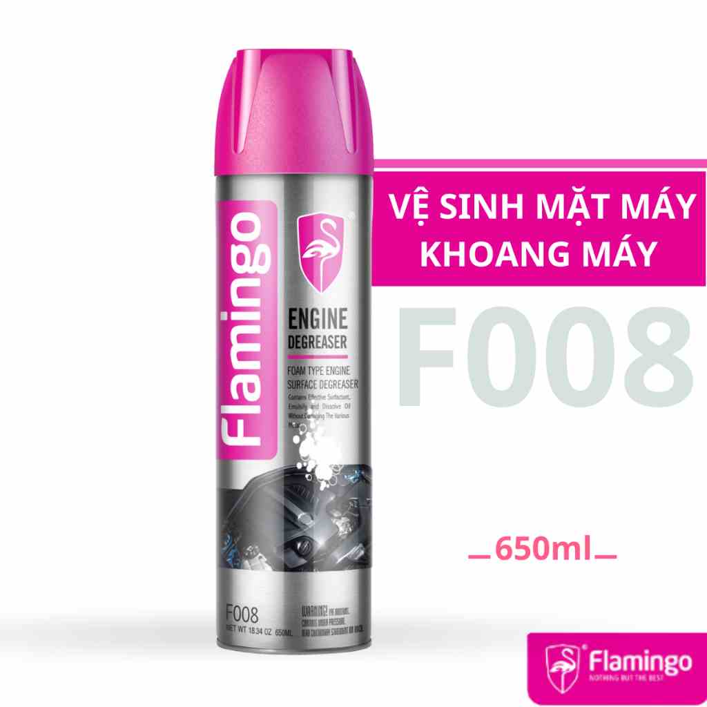 Bình Xịt Vệ Sinh Mặt Máy Khoang Máy Dạng Bọt Flamingo F008 650ml Hãng Phân Phối Chính Thức