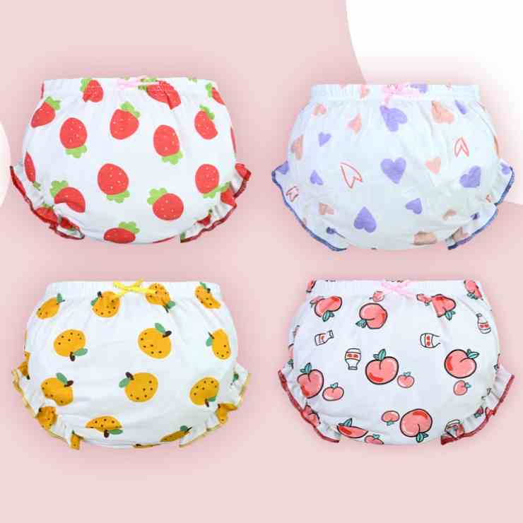 Quần lót cotton LUCKY BIG CAT dễ thương dành cho bé gái 0-3 tuổi