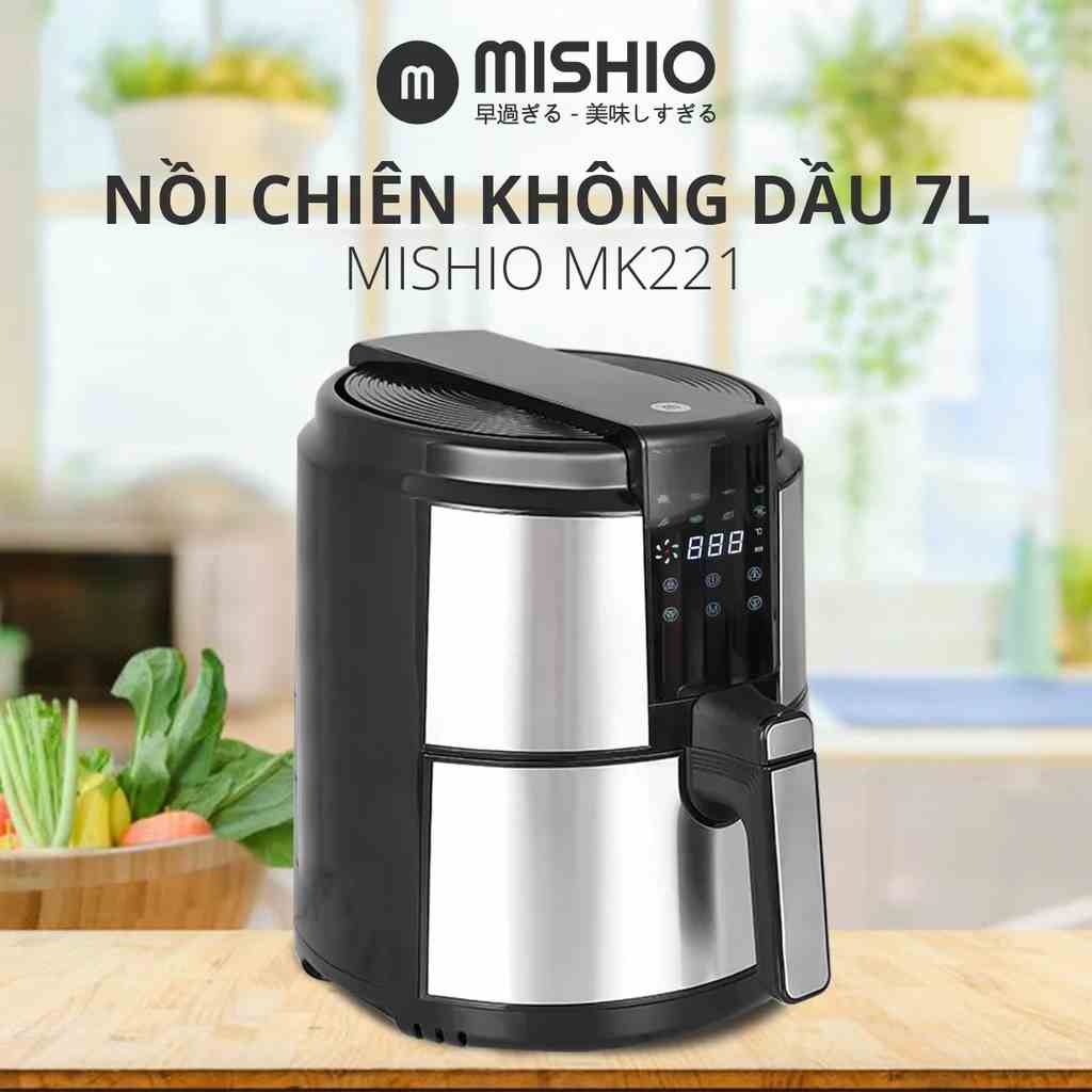 Nồi Chiên Không Dầu cao cấp Mishio 7L (5L) - Hàng chính hãng bảo hành 24 tháng