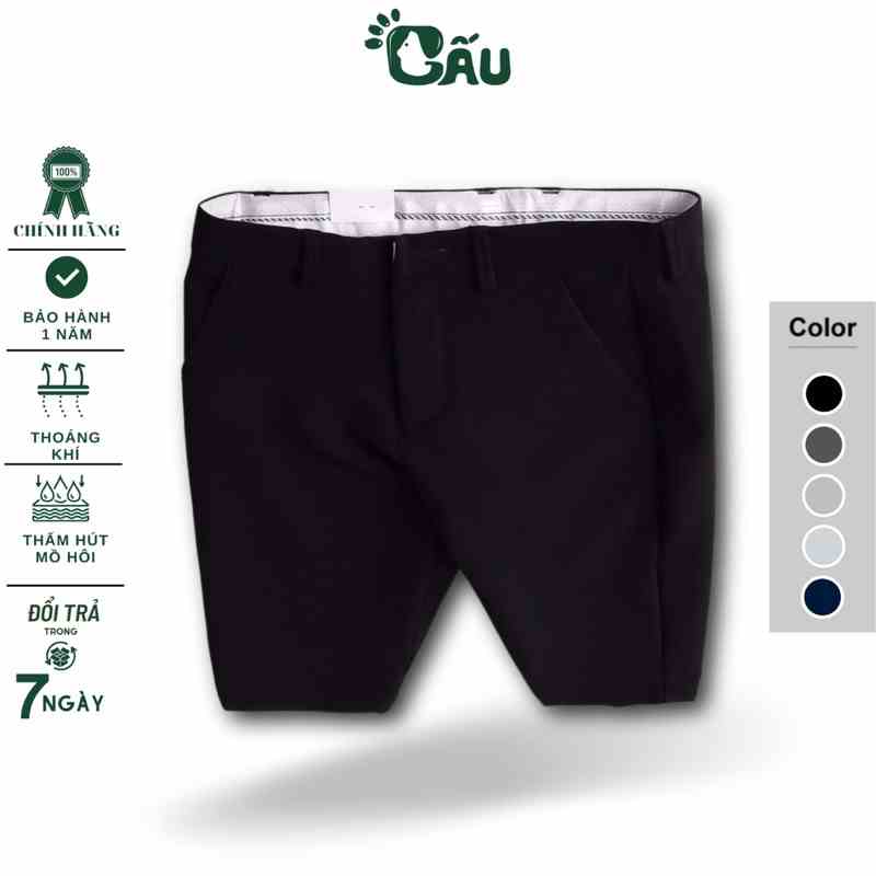 Quần short tây nam Gấu 194 vải âu mềm mịn, co dãn nhẹ - form slimfit [ Có Big Size ] - SHORT