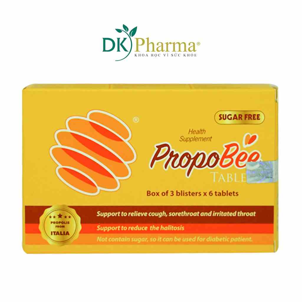 [Mã BMLTA35 giảm đến 35K đơn 99K] Viên ngậm keo ong giảm ho không đường DK Pharma PropoBee Tablets 3 vỉ, 6 viên/vỉ