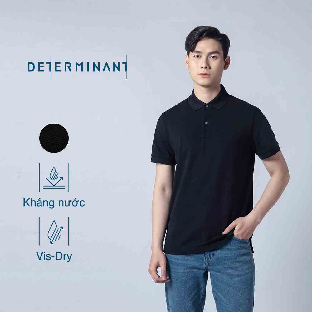 Áo thun polo nam cao cấp DETERMINANT tay ngắn - kháng nước - màu đen - P01