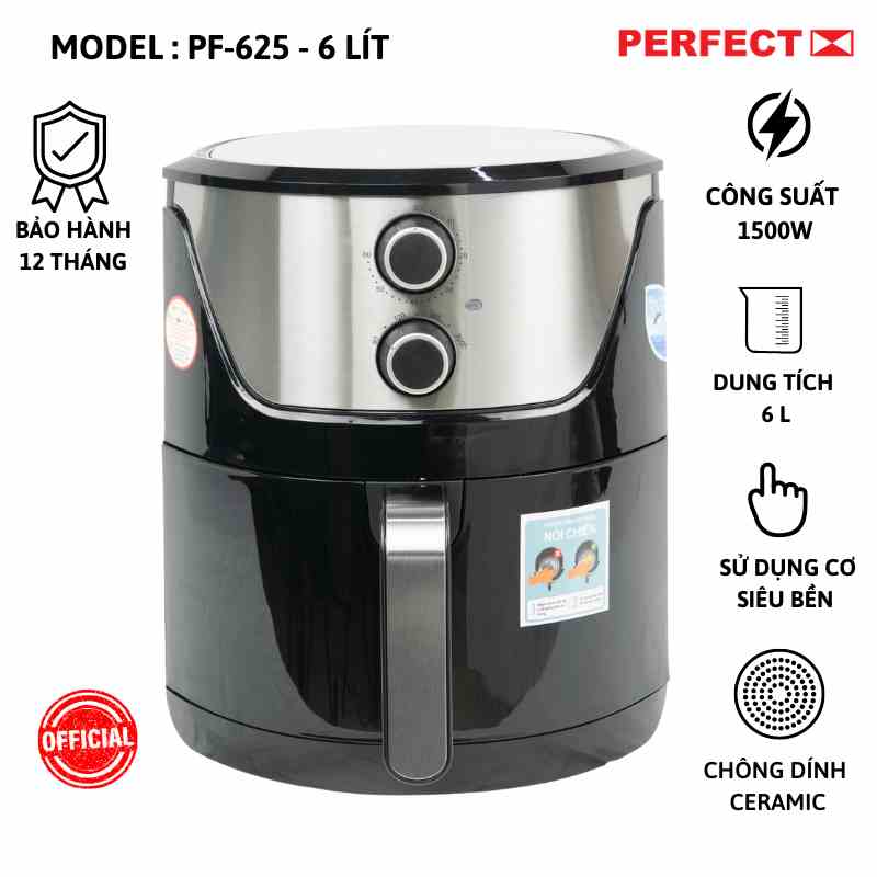 Nồi Chiên Không Dầu Perfect PF-625 6l Ceramic